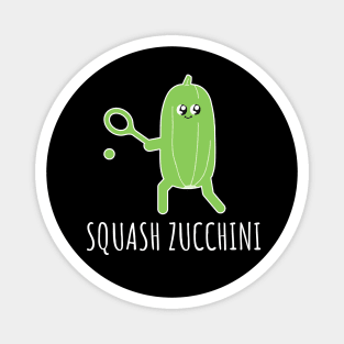 Squash Zucchini Funny Zucchini Playing Squash Magnet